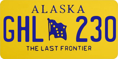 AK license plate GHL230