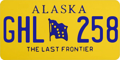 AK license plate GHL258