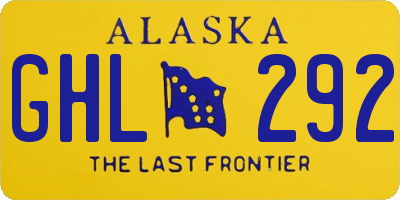 AK license plate GHL292