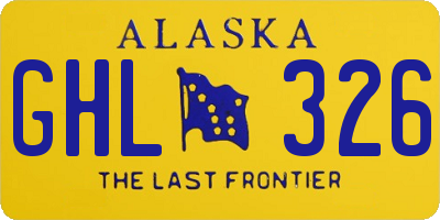 AK license plate GHL326