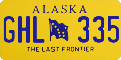 AK license plate GHL335
