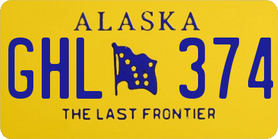 AK license plate GHL374