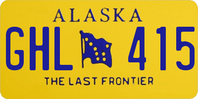 AK license plate GHL415