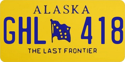 AK license plate GHL418
