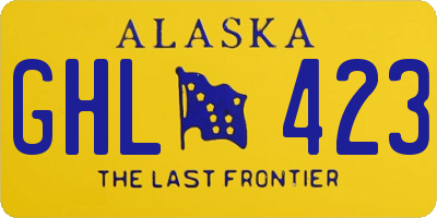 AK license plate GHL423