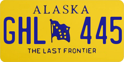 AK license plate GHL445