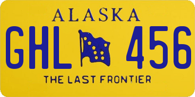 AK license plate GHL456