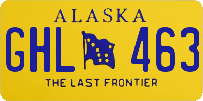 AK license plate GHL463