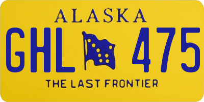 AK license plate GHL475
