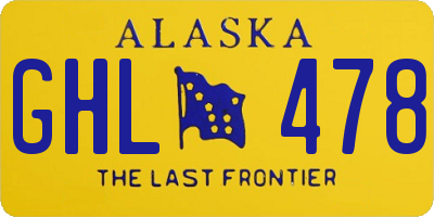 AK license plate GHL478