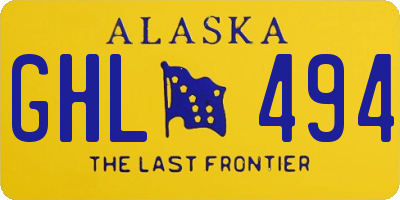 AK license plate GHL494