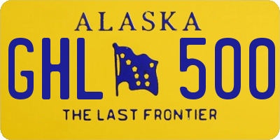 AK license plate GHL500