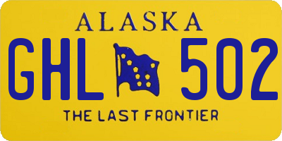 AK license plate GHL502
