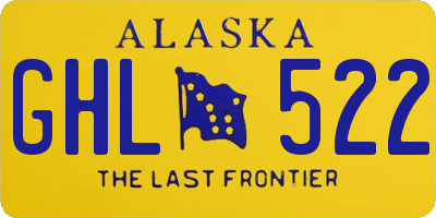 AK license plate GHL522