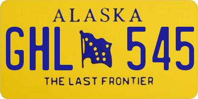 AK license plate GHL545