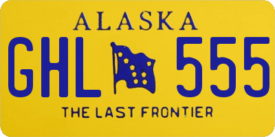 AK license plate GHL555