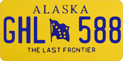 AK license plate GHL588