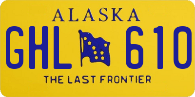AK license plate GHL610