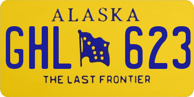AK license plate GHL623