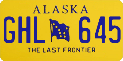 AK license plate GHL645