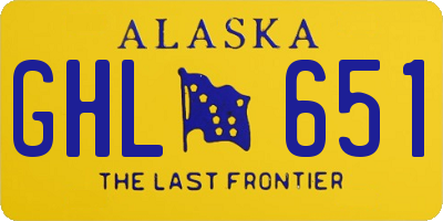 AK license plate GHL651
