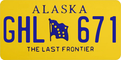 AK license plate GHL671