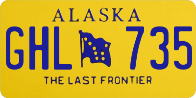 AK license plate GHL735
