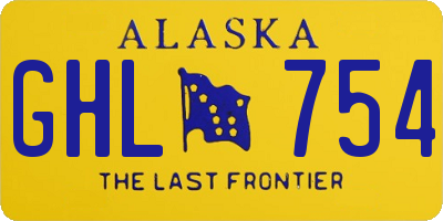 AK license plate GHL754