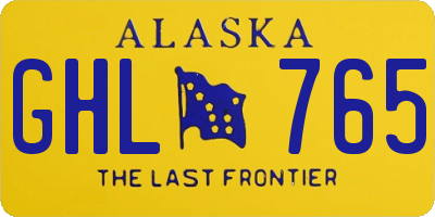 AK license plate GHL765