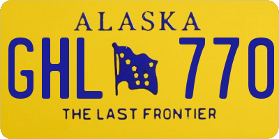 AK license plate GHL770