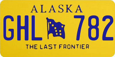 AK license plate GHL782
