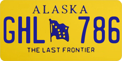 AK license plate GHL786