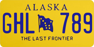 AK license plate GHL789