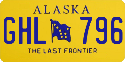 AK license plate GHL796