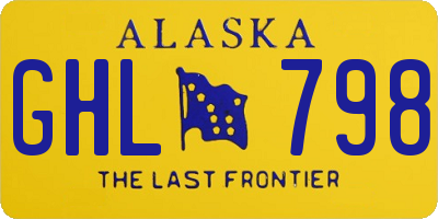 AK license plate GHL798