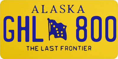 AK license plate GHL800