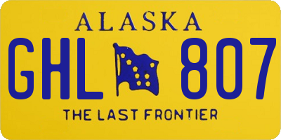 AK license plate GHL807