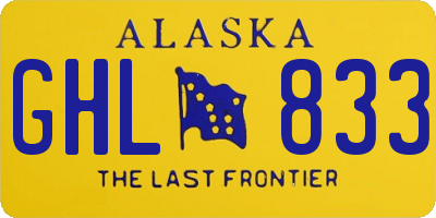 AK license plate GHL833
