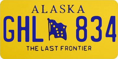 AK license plate GHL834