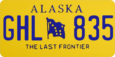 AK license plate GHL835