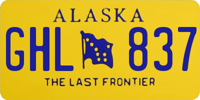 AK license plate GHL837
