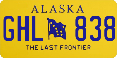 AK license plate GHL838