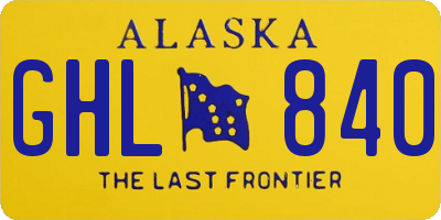 AK license plate GHL840