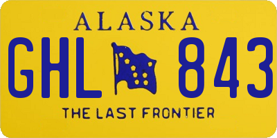 AK license plate GHL843