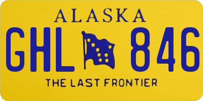 AK license plate GHL846