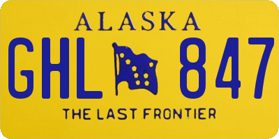 AK license plate GHL847