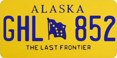 AK license plate GHL852