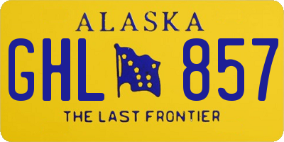 AK license plate GHL857