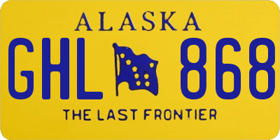 AK license plate GHL868