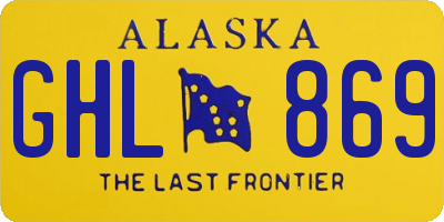 AK license plate GHL869